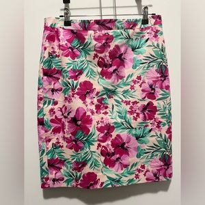 J. Crew Printed basketweave pencil skirt